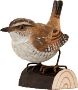 Zaunkönig Holzvogel handgeschnitzt kaufen