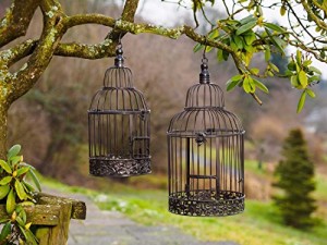 2x Dekokäfig - Antik Vogelkäfig Paar