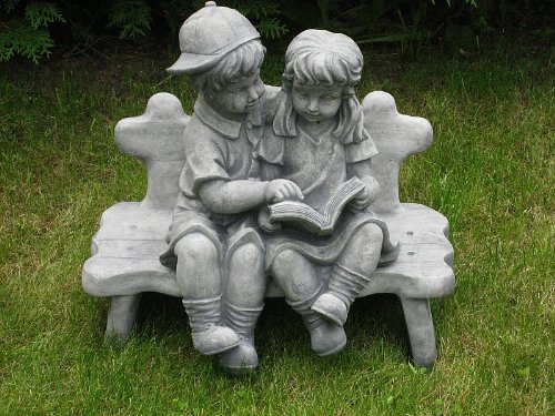 Steinkinder Paar - Kinderfigur - Steinguss