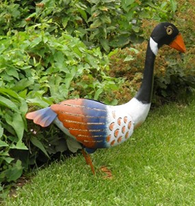 Gartenfigur Gans aus Metall, Teichdeko