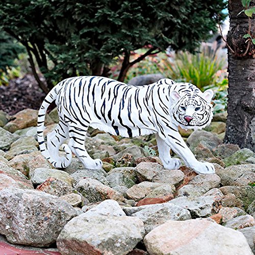 Gartenfigur Tiger weiß