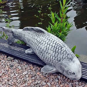 Steinfigur Koi Fisch Steinguss