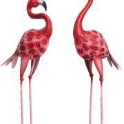 Teichdeko Flamingo Paar aus Metall