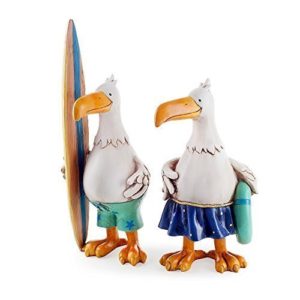 Deko Surfer Albatrosse als Deko für Garten aus Kunstharz