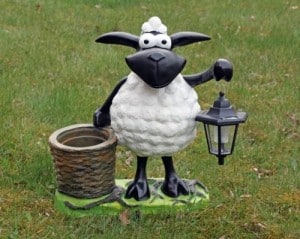 Deko Schaf mit Solar LED-Lampe