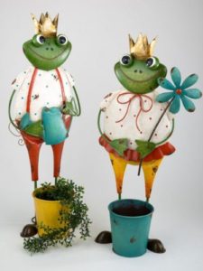 Deko Frösche mit Topf