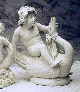 Steinguss Knabe und Wasserspeier für Springbrunnen