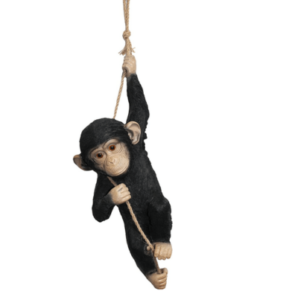 Deko Affe am Seil schwingende Gartenfigur für Baum