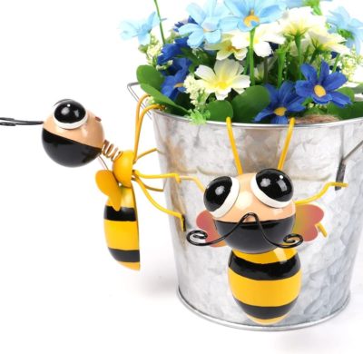 Deko Bienen für Pflanztopf (4er Set)