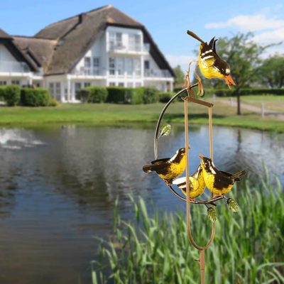 Gartenstecker Vogelpaar Windspiel