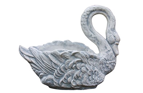 Gartenfiguren kaufen: Steinguss Schwan zum bepflanzen