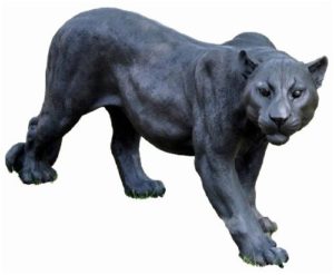Gartenfiguren kaufen: Schwarzer Deko Jaguar Gartenfigur