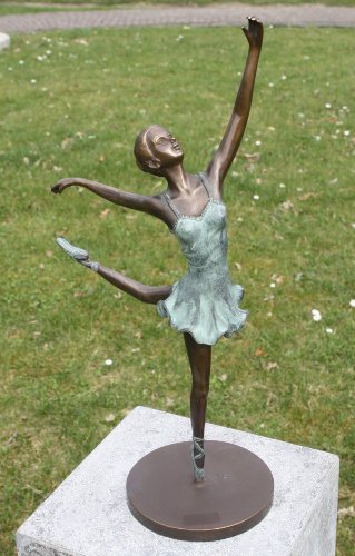 Bronze Ballerina Figur auf Bronzeplatte kaufen