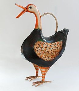 Metall Gießkanne Ente, handbemalt, 3,4 l