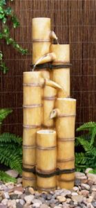 5-stufiger Bambus Brunnen aus Kunstharz