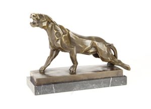 Bronzeskulptur des Panther auf Marmorsockel