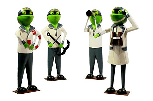 4x Deko Frosch Marine aus Metall
