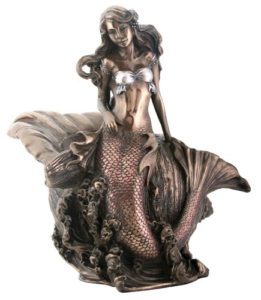 Jugendstil Dekofigur Meerjungfrau mit Muschel