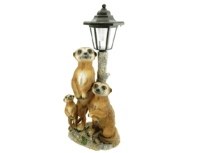 Gartenfigur Lemuren Familie mit Kind