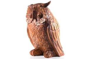 Gartendeko Holzfigur Eule - RUDY - 20 cm