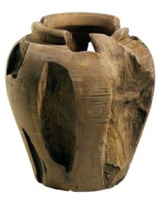 Dekovase Teakholzvase Natur, ca. 34 cm hoch