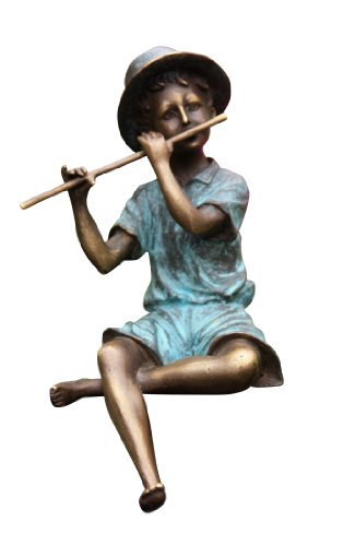 Flötenspieler Junge aus Bonze, Bronzefigur Junge