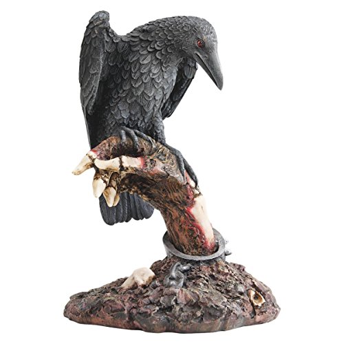 Zombi Figur mit Rabe, Zombie-Statue