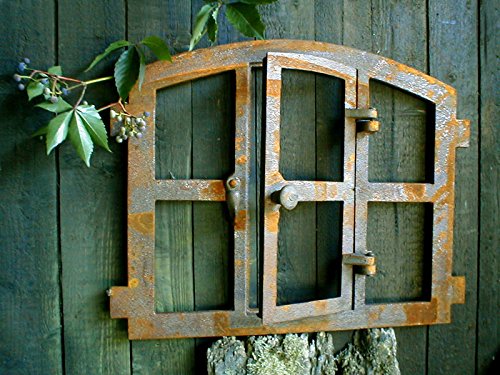 Gusseisen Fenster - Rostdeko Fenster mit Klappe