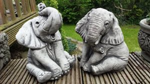 Deko Elefanten Paar - Kunststein handgegossen