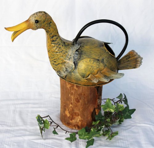 Blumengießkanne Ente aus Metall 17x30 cm