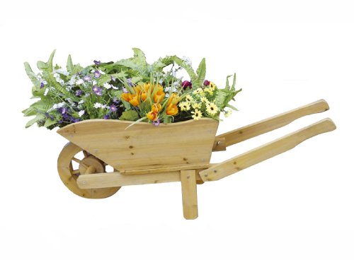 Pflanzen Schubkarre - Deko Pflanzkübel aus Holz