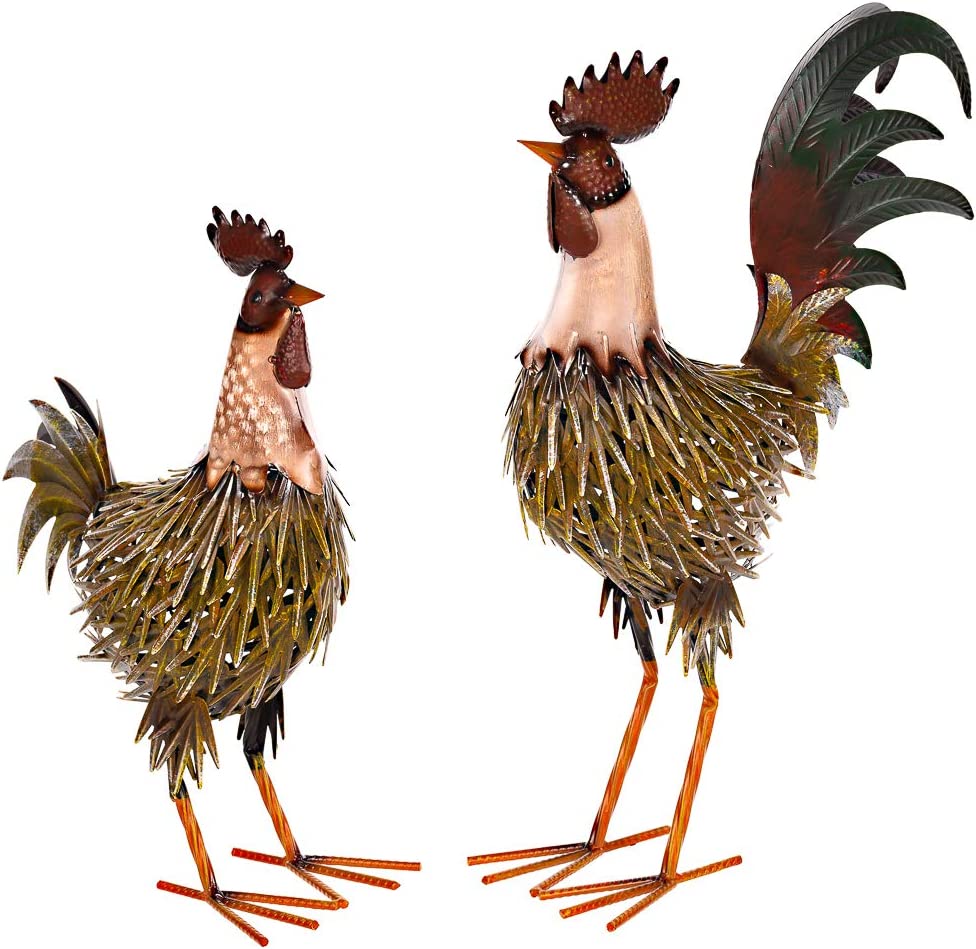 Hahn und Henne - Gartenfiguren Set
