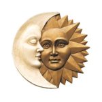 Wandskulptur Mond und Sonne - Blattmaske