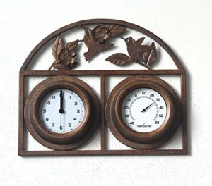 Garten Uhr aus Gusseisen Thermometer Wanduhr