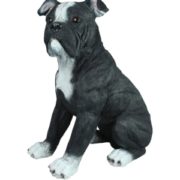 Amerikanische Bulldogge Hundefigur lebensgroß sitzend