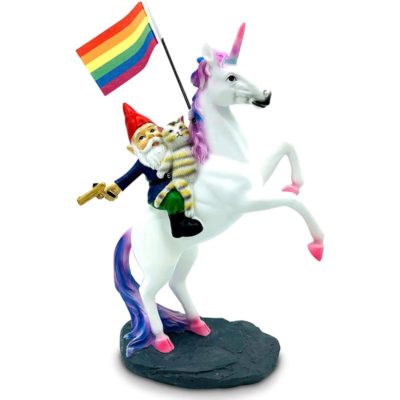 Pride Unicorn Figur mit Gartenzwerg - LGBTQ+-Gemeinschaft