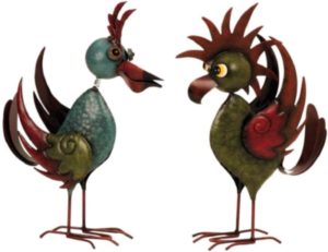 Deko Vogel Set Ideen - 2 Vogelfiguren aus Metall