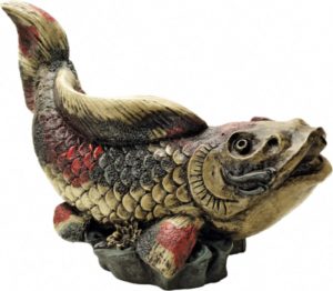 Wasserspeier asiatischer Koifisch Teichdeko